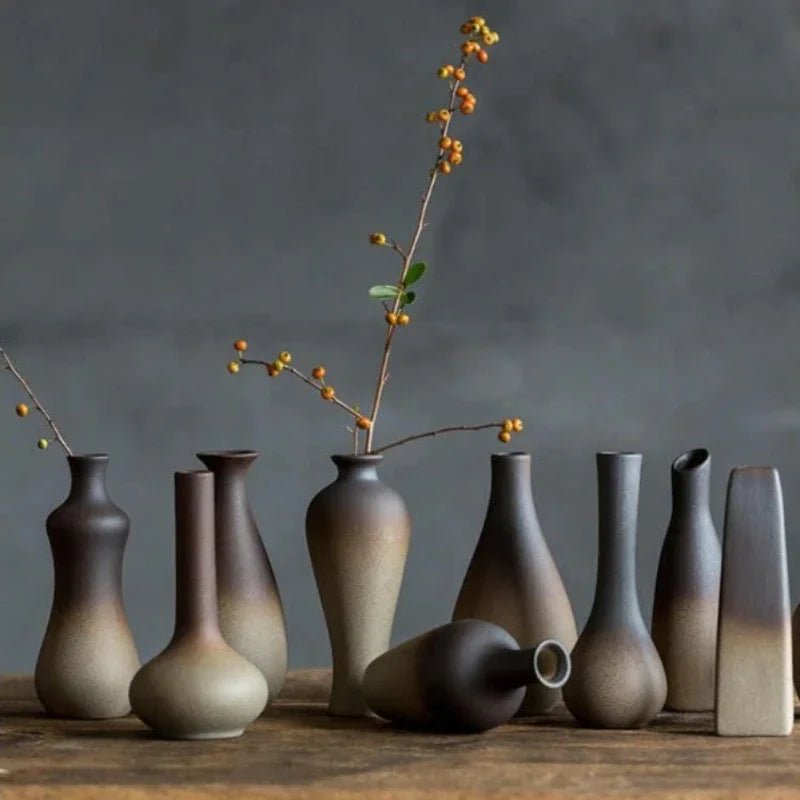 Retro - Zen - Vase: Keramik - Blumeneinsatz für Hydrokultur - Blumen & Tischdekoration - ApolettaApoletta