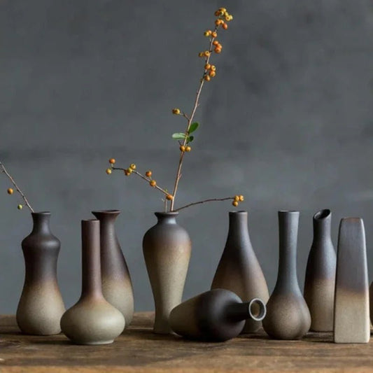 Retro - Zen - Vase: Keramik - Blumeneinsatz für Hydrokultur - Blumen & Tischdekoration - ApolettaApoletta