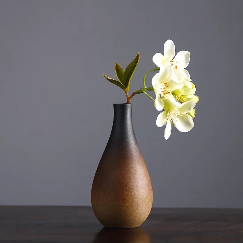 Retro - Zen - Vase: Keramik - Blumeneinsatz für Hydrokultur - Blumen & Tischdekoration - ApolettaApoletta