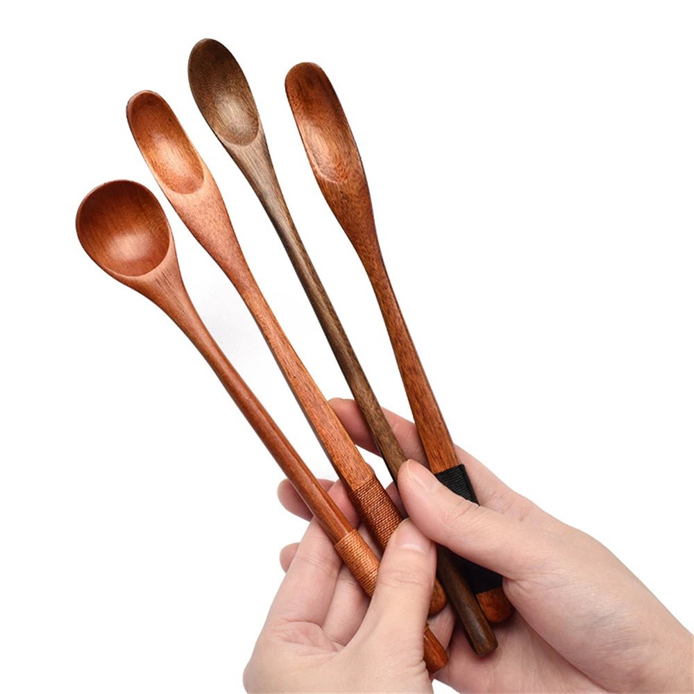 Kreativer Kaffee - Löffel mit langem Griff: Massivholz - Rührstab für Tee, Milch und Honig - ApolettaApoletta