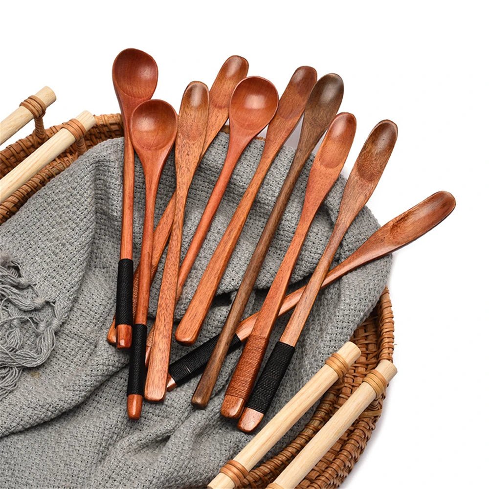 Kreativer Kaffee - Löffel mit langem Griff: Massivholz - Rührstab für Tee, Milch und Honig - ApolettaApoletta
