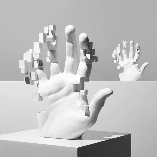 Moderne Mosaik - Skulptur: Abstraktes Hand - Modell aus Harz für Desktop & Büro - ApolettaApoletta