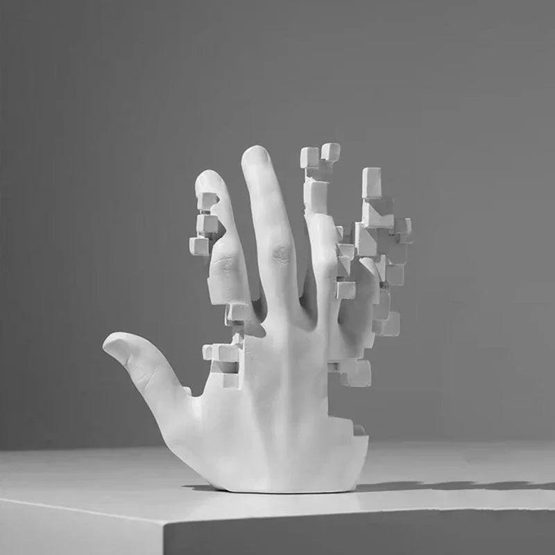 Moderne Mosaik - Skulptur: Abstraktes Hand - Modell aus Harz für Desktop & Büro - ApolettaApoletta