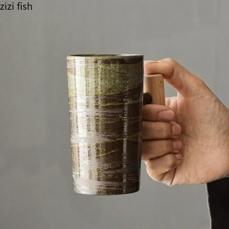 Keramiktasse mit Holzgriff - ApolettaApoletta