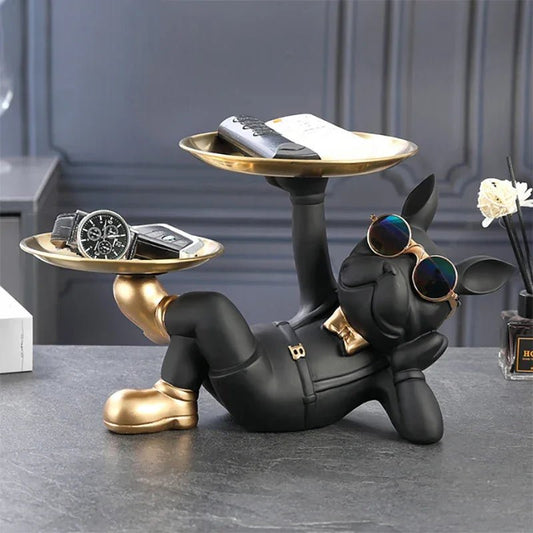 Coole Bulldoggen - Statue: Tierfigur für moderne Wohn - und Schlafzimmer - ApolettaApoletta