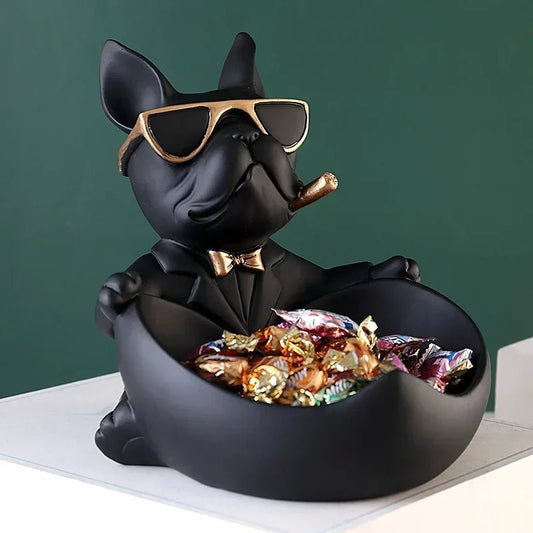 Hundefigur „Cooler Hund“: Tier - Statue mit Aufbewahrungsbox – Harz - Skulptur & Deko - ApolettaApoletta