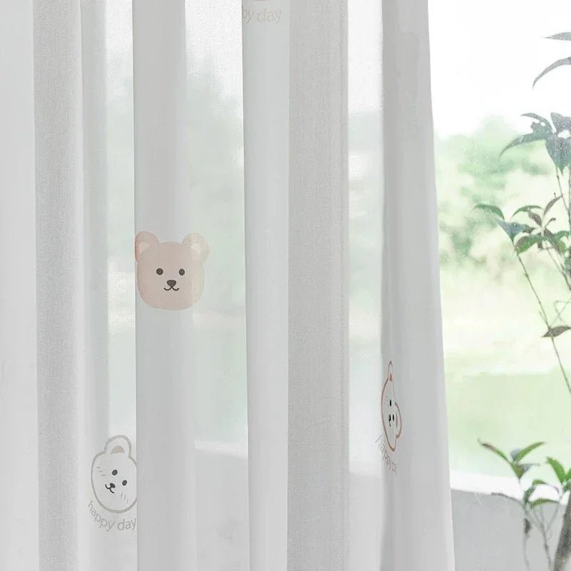 Koreanische Plüsch - Bären - Vorhänge: Beige Kindergardinen für Jungen & Mädchen Zimmer - ApolettaApoletta