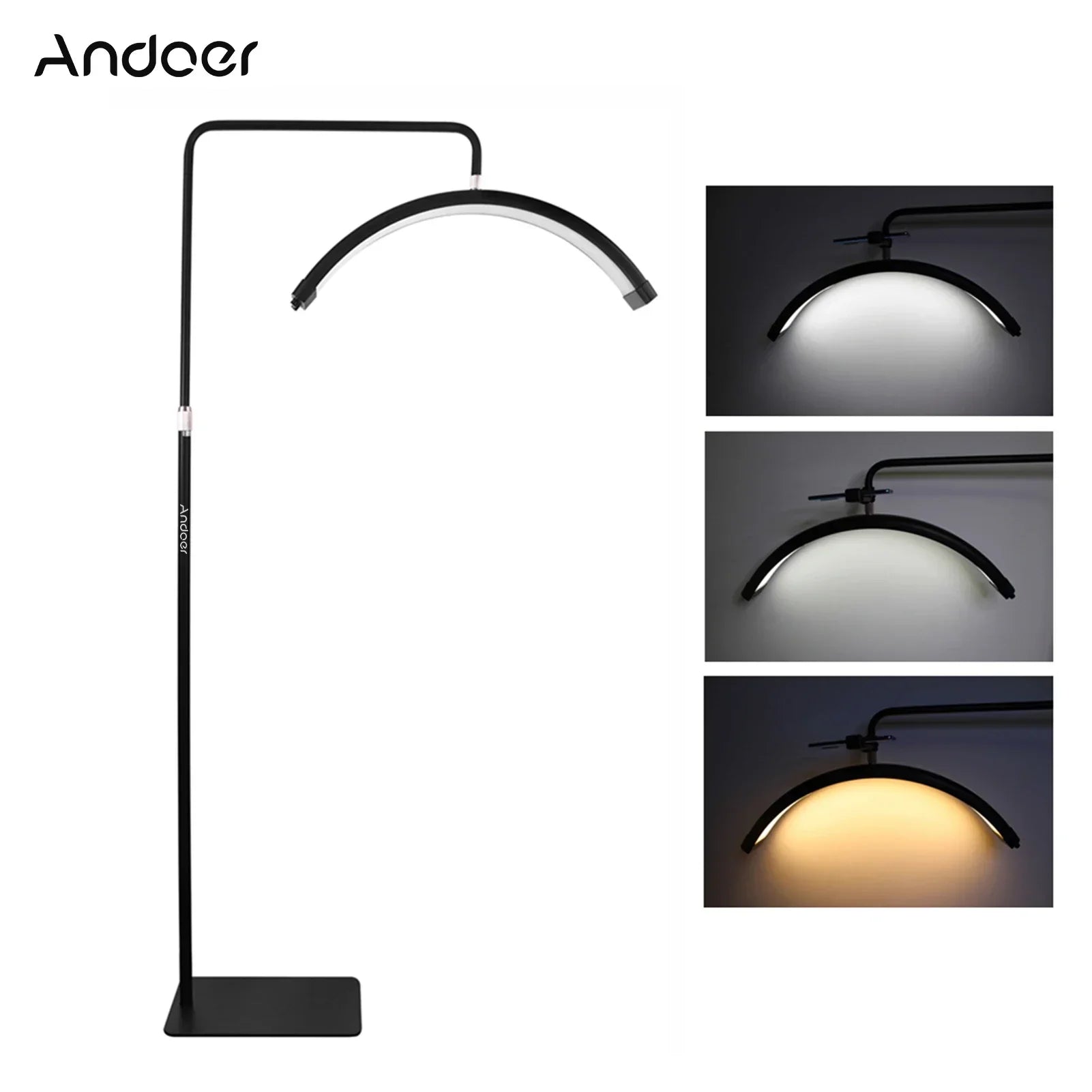 Halbmond - Boden - Fülllicht: LED - Videoleuchte mit Bi - Farbtemperatur & Ständer - ApolettaApoletta