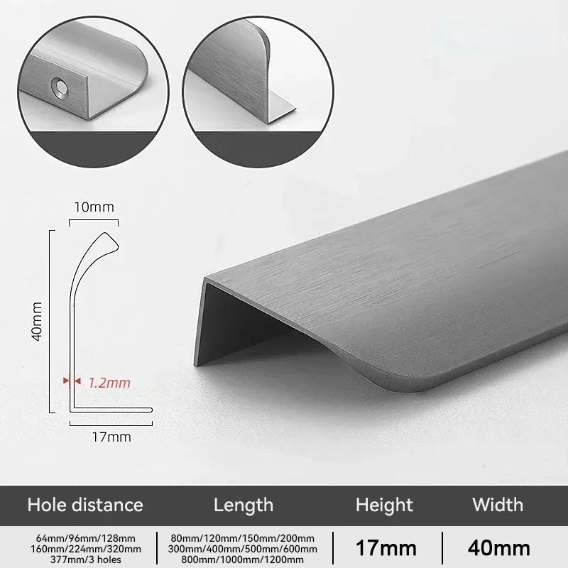 Versteckte Schrankgriffe aus Aluminiumlegierung - ApolettaApoletta