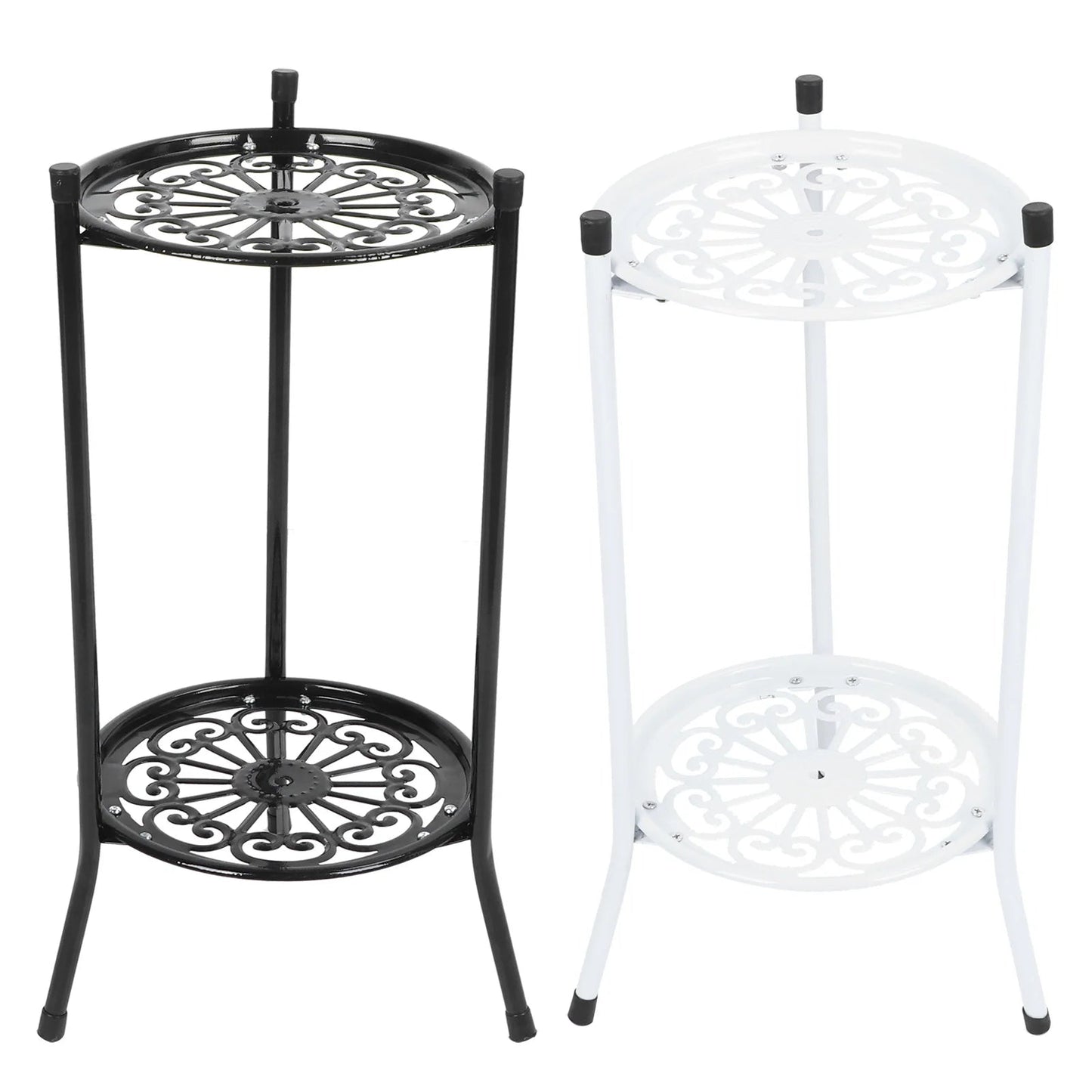 2 - stufiger Blumenständer aus Metall – Eleganter Blumentopfhalter für Haus & Garten - ApolettaApoletta