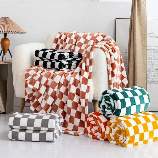 Schachbrett - Decke: Klassischer Plaid - Überwurf für Sofa, Büro & Sommer - ApolettaApoletta