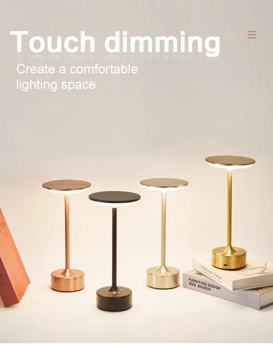LED - Tischlampe mit Touch - Sensor: USB - aufladbare Leselampe für Schlafzimmer, Restaurant & Bar - ApolettaApoletta