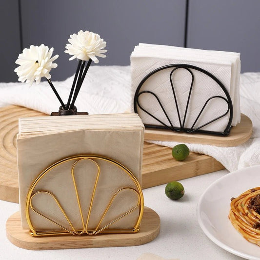 Serviettenhalter: Papierspender mit Holzsockel für Bar, Restaurant & Küche - ApolettaApoletta