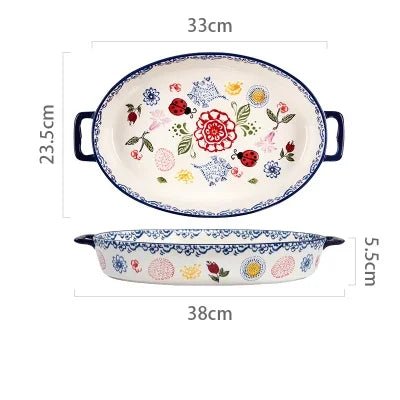 Keramik - Backform mit Henkel: Rechteckige Schüssel für Aufläufe & Salate - ApolettaApoletta