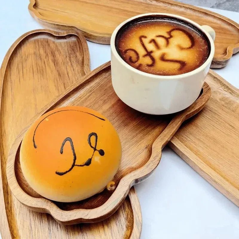 Kaffeetabletts aus Holz im japanischen Stil: Für Obst, Desserts & Snacks - ApolettaApoletta