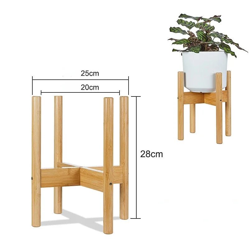Kreuzförmiger Blumenständer aus Holz – Robuster Display - Halter für Töpfe & Bonsai - ApolettaApoletta