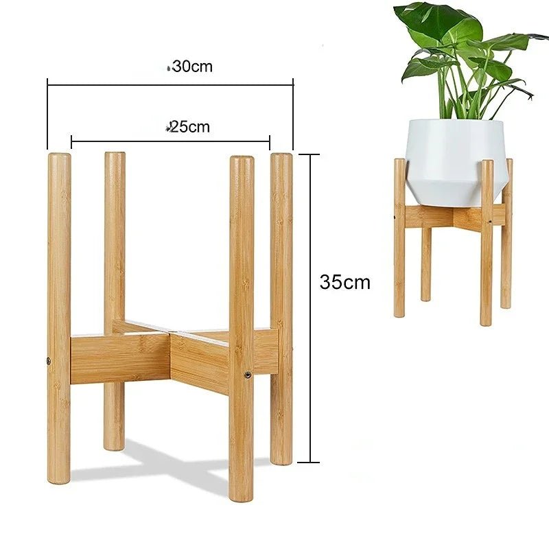 Kreuzförmiger Blumenständer aus Holz – Robuster Display - Halter für Töpfe & Bonsai - ApolettaApoletta