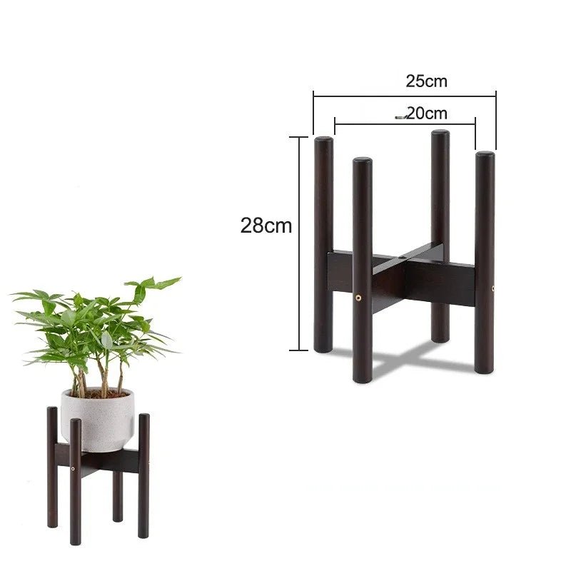 Kreuzförmiger Blumenständer aus Holz – Robuster Display - Halter für Töpfe & Bonsai - ApolettaApoletta
