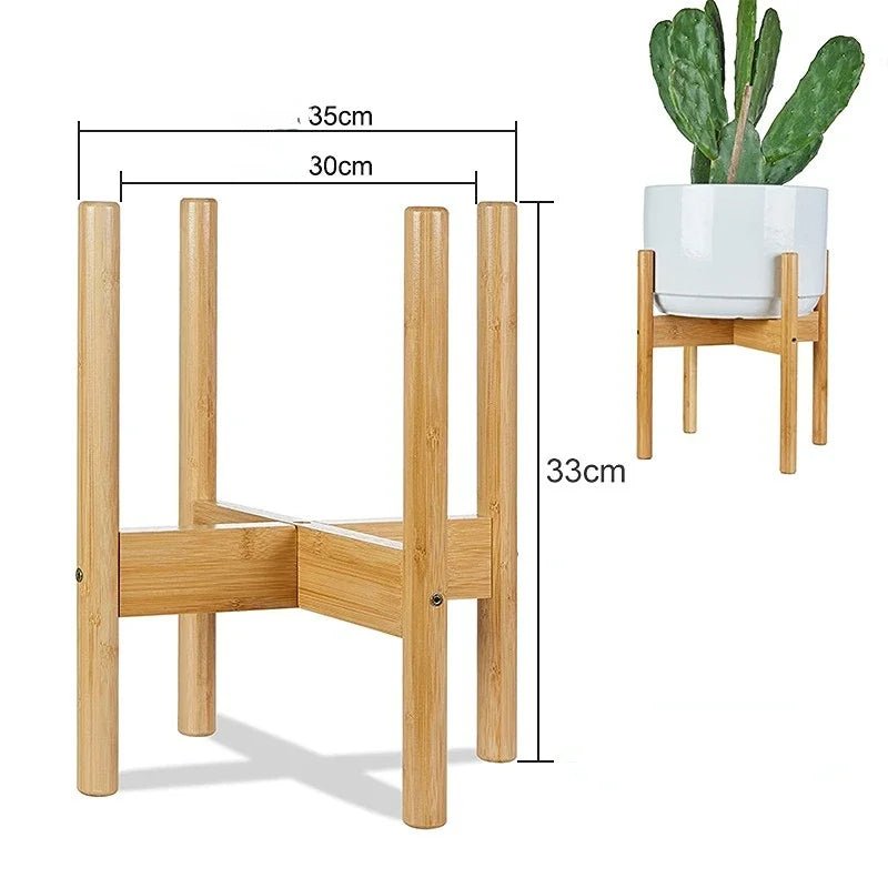 Kreuzförmiger Blumenständer aus Holz – Robuster Display - Halter für Töpfe & Bonsai - ApolettaApoletta
