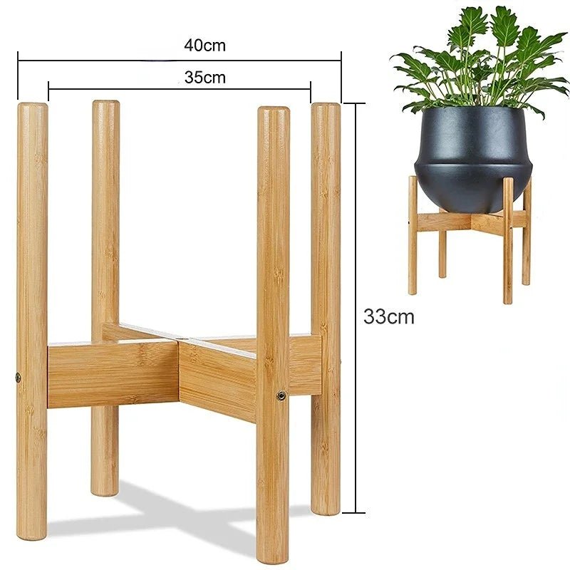 Kreuzförmiger Blumenständer aus Holz – Robuster Display - Halter für Töpfe & Bonsai - ApolettaApoletta