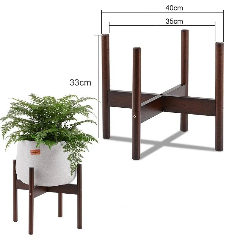 Kreuzförmiger Blumenständer aus Holz – Robuster Display - Halter für Töpfe & Bonsai - ApolettaApoletta