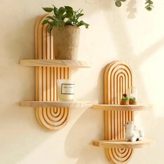 Holzregal im Boho - Stil: Wandmontiert für Wohnzimmer & Badezimmer - ApolettaApoletta