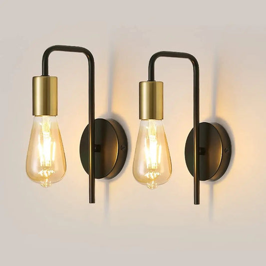 2er Set Retro - Wandstrahler aus Eisen, Schwarz - ApolettaApoletta