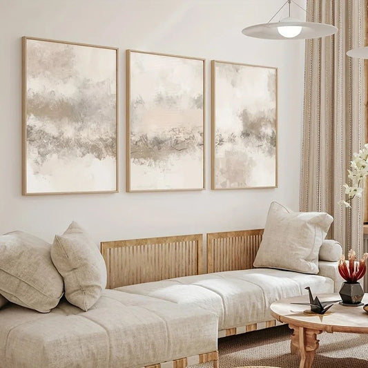 3er Set Abstrakte Leinwandbilder im Nordic - Stil - ApolettaApoletta