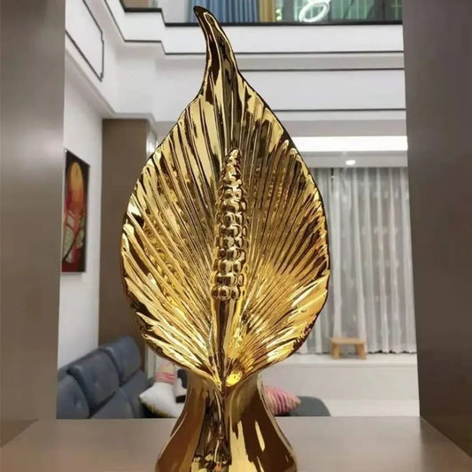 Goldblatt - Keramik: Moderne Skulptur & Deko für Wohnzimmer und Büro - ApolettaApoletta
