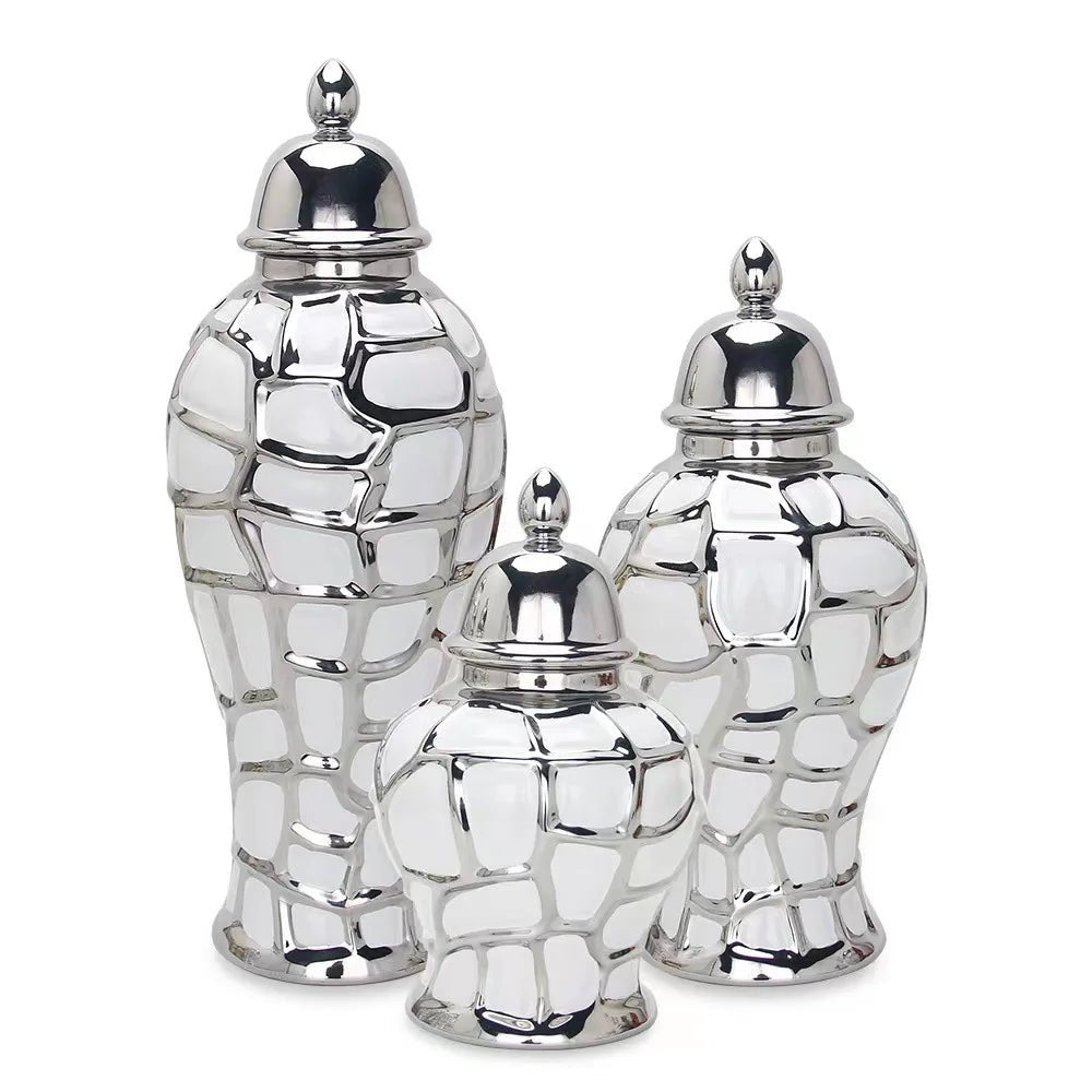 Nordische Keramik - Vase mit galvanisiertem Finish – Multifunktionale Wohnkultur - ApolettaApoletta