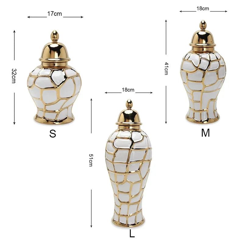 Nordische Keramik - Vase mit galvanisiertem Finish – Multifunktionale Wohnkultur - ApolettaApoletta