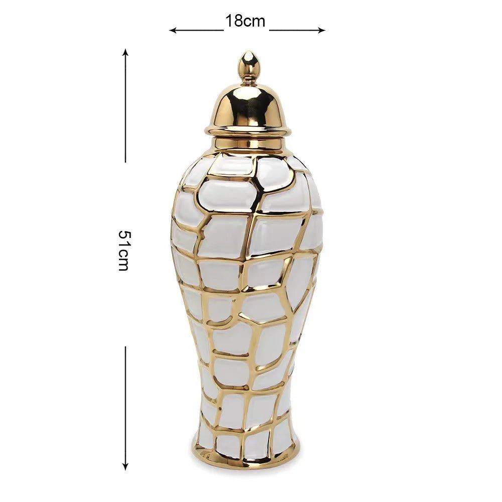 Nordische Keramik - Vase mit galvanisiertem Finish – Multifunktionale Wohnkultur - ApolettaApoletta