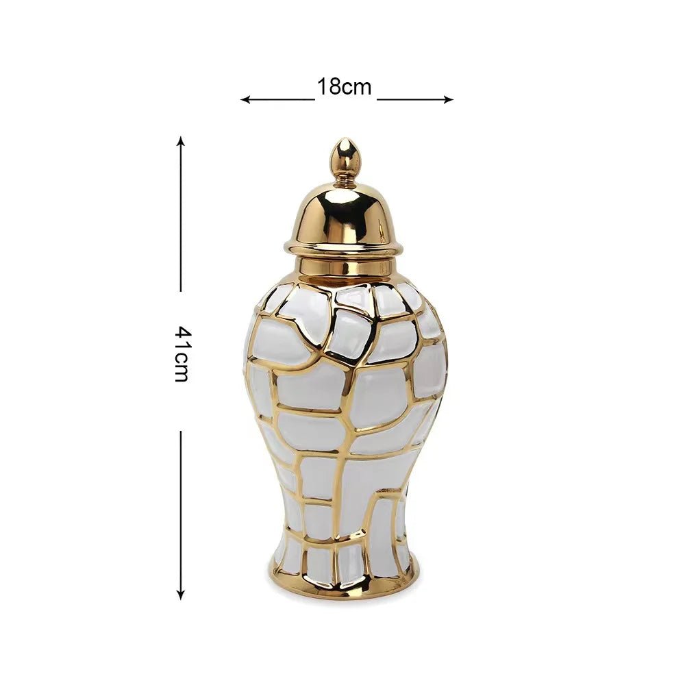 Nordische Keramik - Vase mit galvanisiertem Finish – Multifunktionale Wohnkultur - ApolettaApoletta