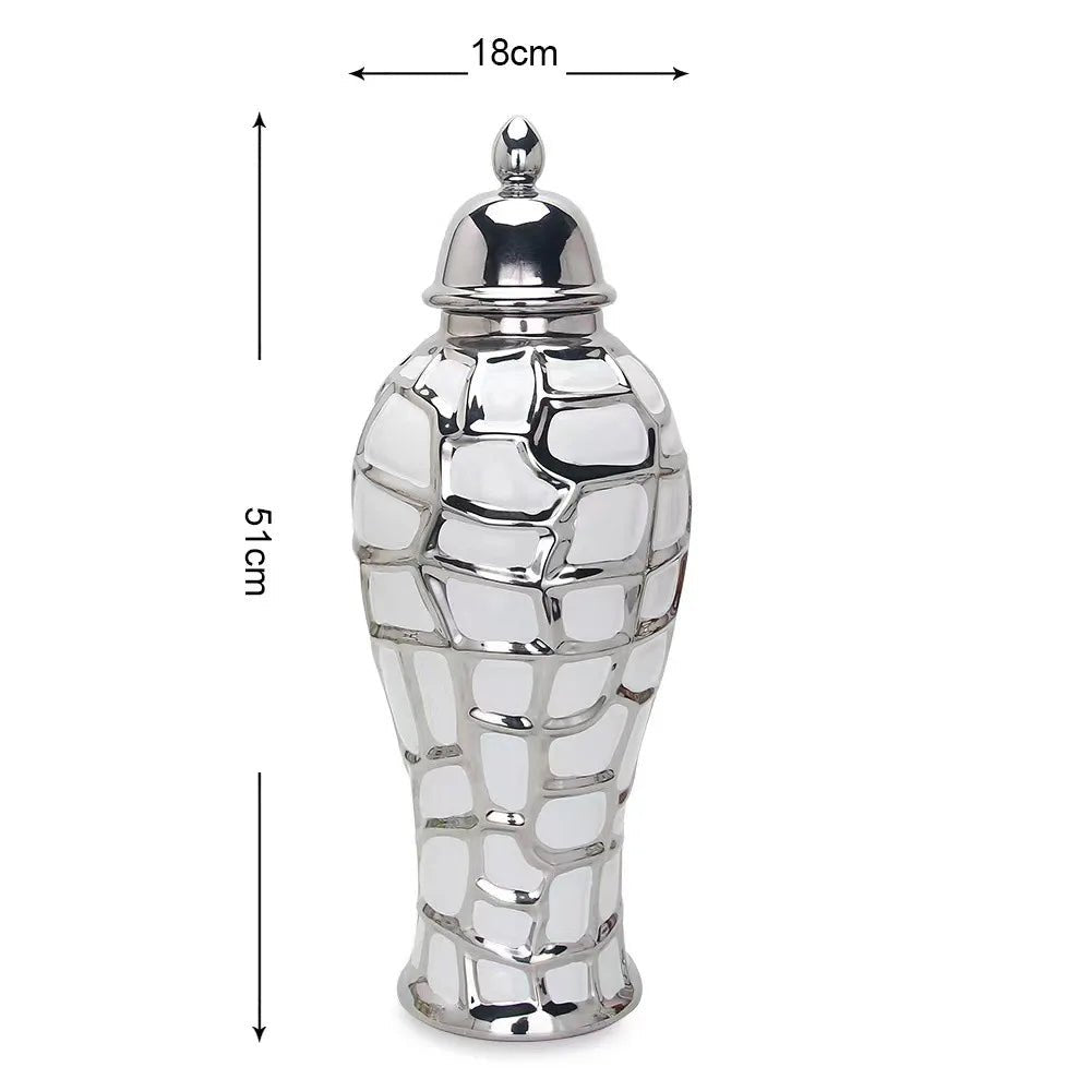 Nordische Keramik - Vase mit galvanisiertem Finish – Multifunktionale Wohnkultur - ApolettaApoletta