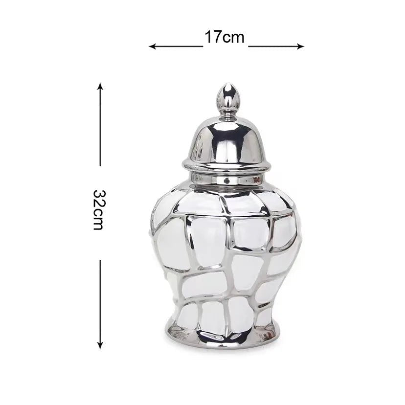 Nordische Keramik - Vase mit galvanisiertem Finish – Multifunktionale Wohnkultur - ApolettaApoletta