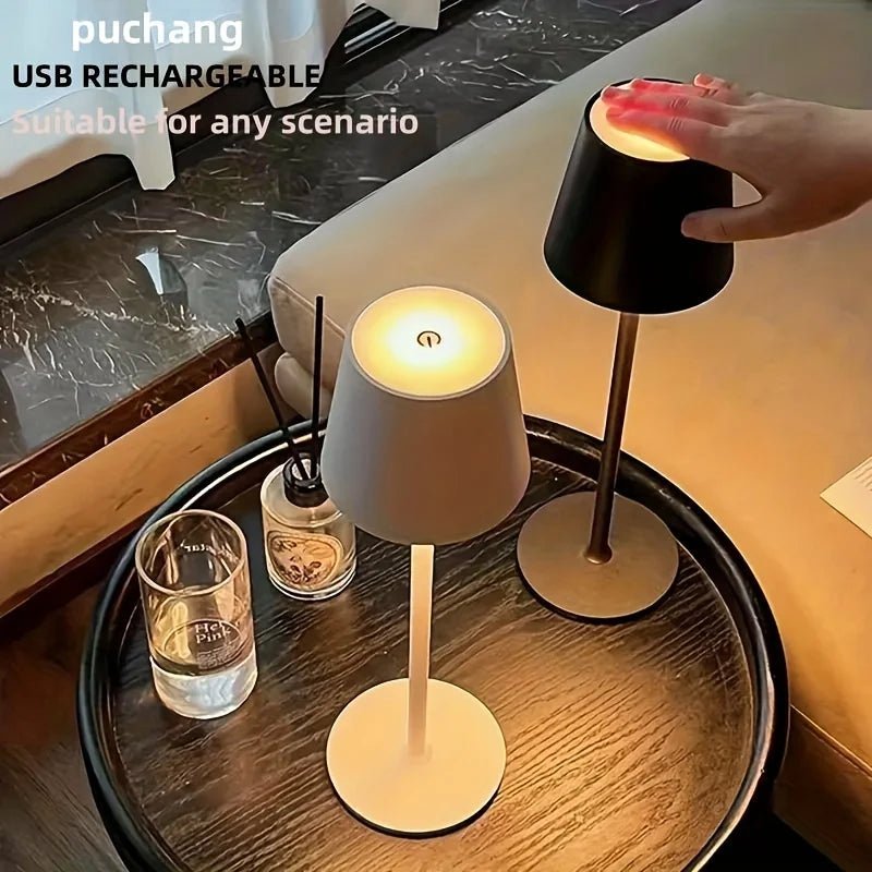 Wiederaufladbare LED - Tischlampe – Elegantes, kabelloses Nachtlicht mit Touch - Sensor - ApolettaApoletta