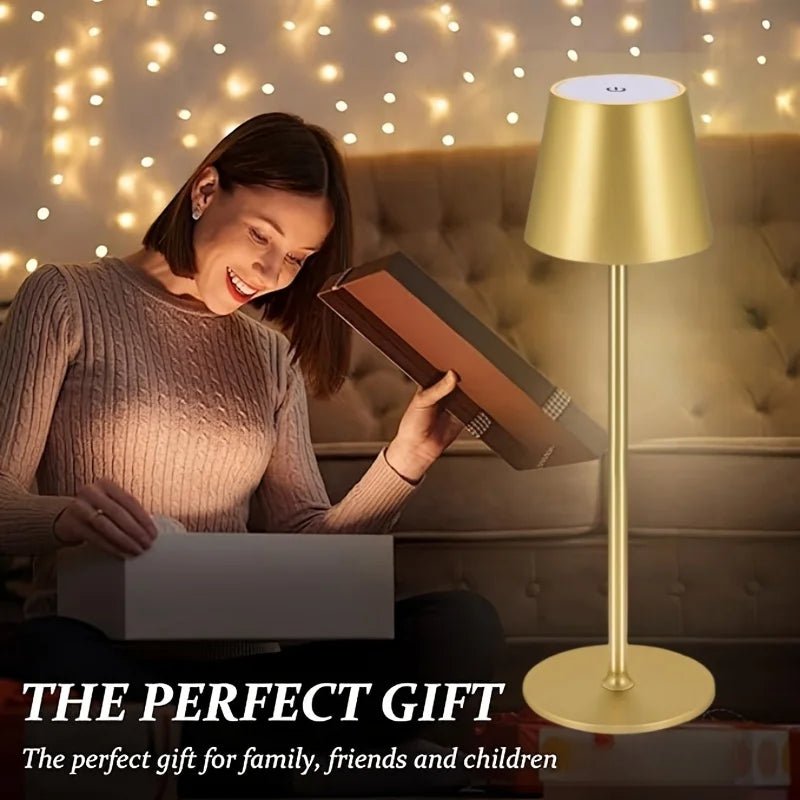 Wiederaufladbare LED - Tischlampe – Elegantes, kabelloses Nachtlicht mit Touch - Sensor - ApolettaApoletta