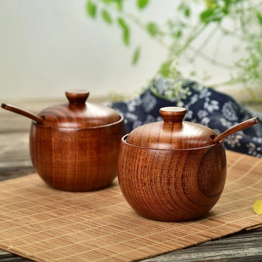 Salzstreuer aus Holz: Vintage - Gewürzglas mit Deckel & Salzkeller - ApolettaApoletta