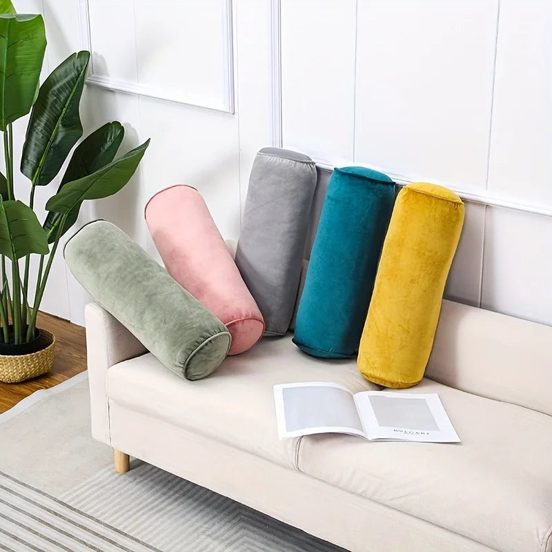 Klassisches zylindrisches Samt - Kissen: Weich, hochelastisch & perfekt für Sofa und Schlafzimmer - ApolettaApoletta