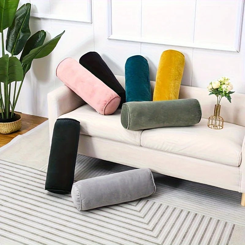 Klassisches zylindrisches Samt - Kissen: Weich, hochelastisch & perfekt für Sofa und Schlafzimmer - ApolettaApoletta