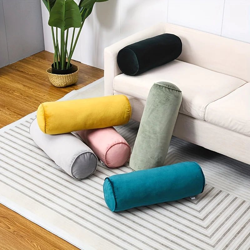 Klassisches zylindrisches Samt - Kissen: Weich, hochelastisch & perfekt für Sofa und Schlafzimmer - ApolettaApoletta