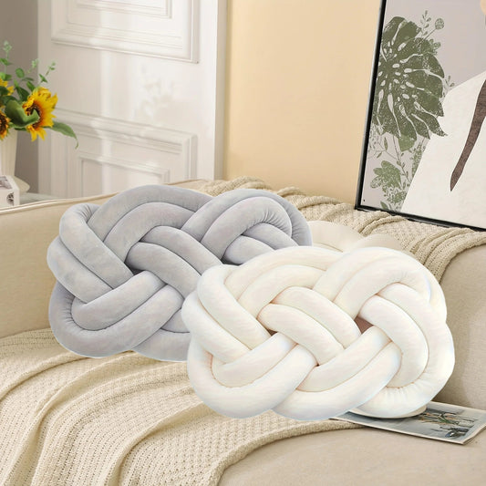 Geknotetes Kissen: Weiches, dekoratives Wurfkissen für Sofa & Schlafzimmer - ApolettaApoletta