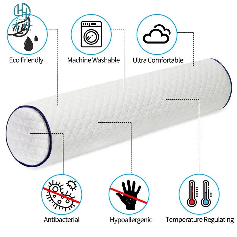 Baumwoll - Memory - Foam - Kissen: Zylindrisches Kissen für Rücken, Beine und Nacken - ApolettaApoletta