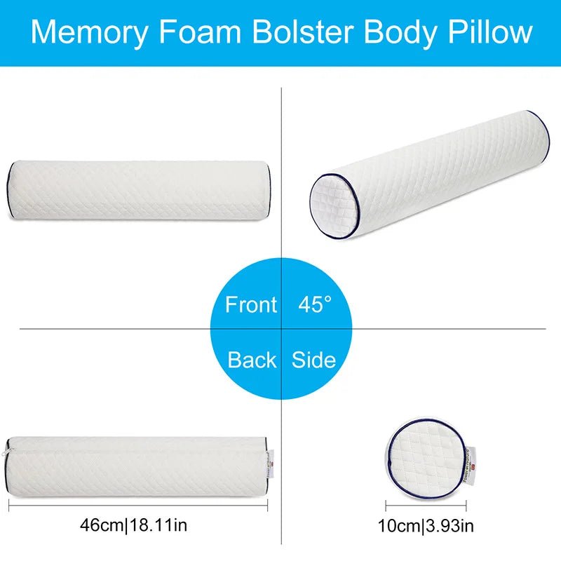 Baumwoll - Memory - Foam - Kissen: Zylindrisches Kissen für Rücken, Beine und Nacken - ApolettaApoletta