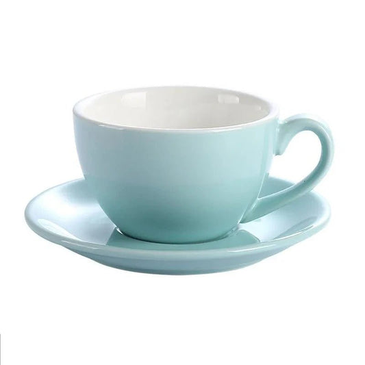Europäisches Keramik - Set: Moderne Tassen & Untertassen für Espresso, Latte & Mokka - ApolettaApoletta