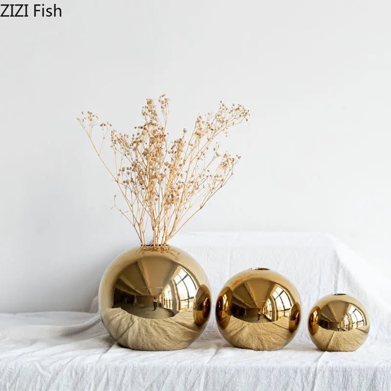 Goldene Kugel - Vase aus Keramik - ApolettaApoletta