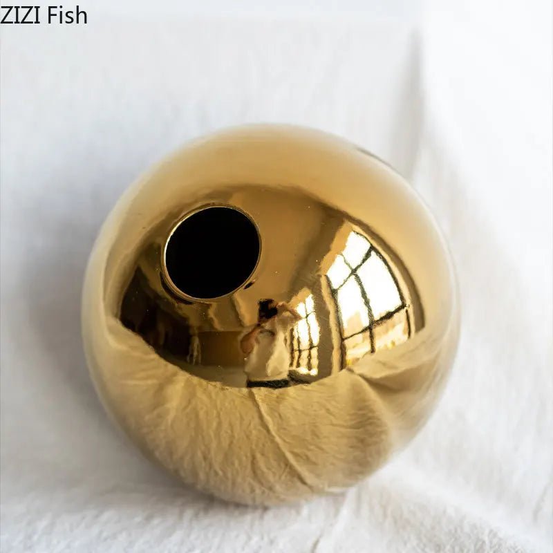 Goldene Kugel - Vase aus Keramik - ApolettaApoletta