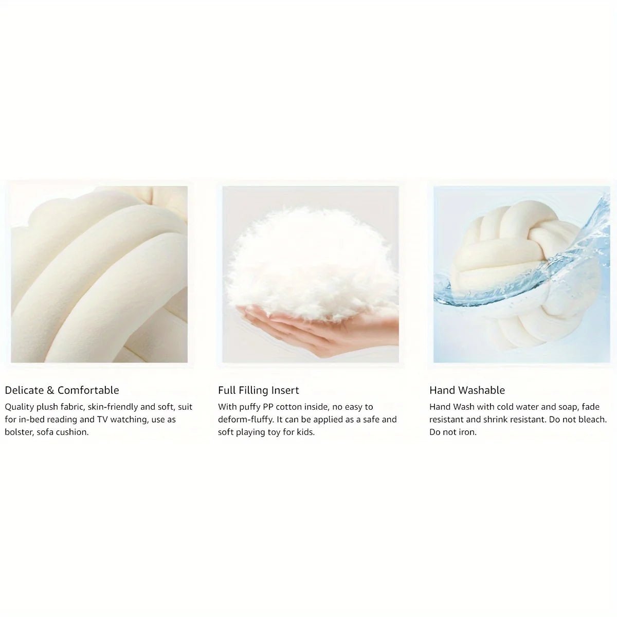 Gestreiftes Knotenkissen: Handgefertigt, modern & gemütlich für Sofa und Zuhause (22,9 x 22,9 cm) - ApolettaApoletta