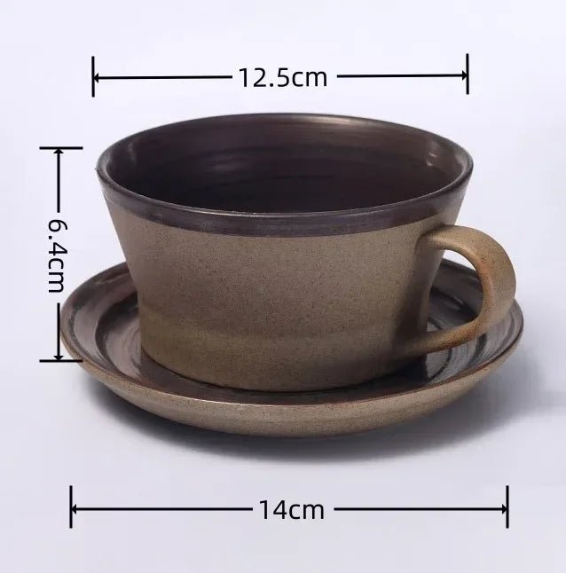 Japanisches Steinzeug - Kaffeetassen - Set: 350 ml, handgefertigt & im Retro - Stil - ApolettaApoletta