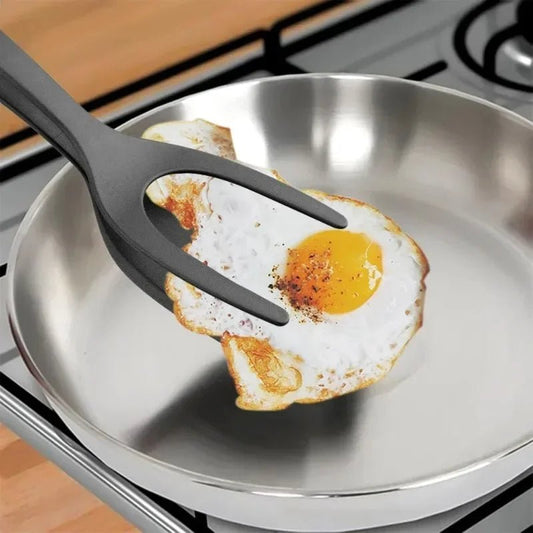 2 - in - 1 Spatel & Zange: Multifunktionale Flip - Zange für Eier, Steaks & Pfannkuchen - ApolettaApoletta